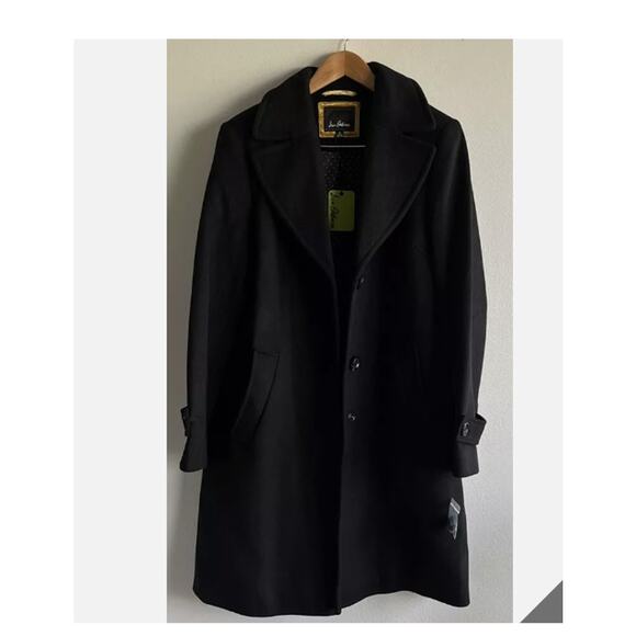 Sam Edelman Women's Single Breasted Walker Long Wool Coat Black SIZE 4 NWT SMALL - Picture 3 of 6